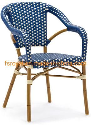 Aluminum Frame Stackable Rattan Chair Restaurant Cafe Garden Furniture Outdoor Dining Furniture