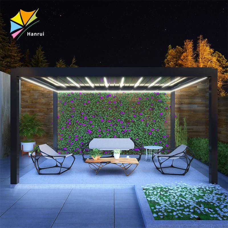 European Style Gazebo for Garden with Roller Blinds Deck Backyard Pool Sunshade Metal Roof All Weather Outdoor Pavilion Canopy