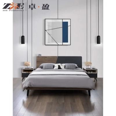 Home Furniture Bedroom Set 1.5m MDF Bedroom Set High Gloss Queen Storage Hydraulic Bed with Headboard