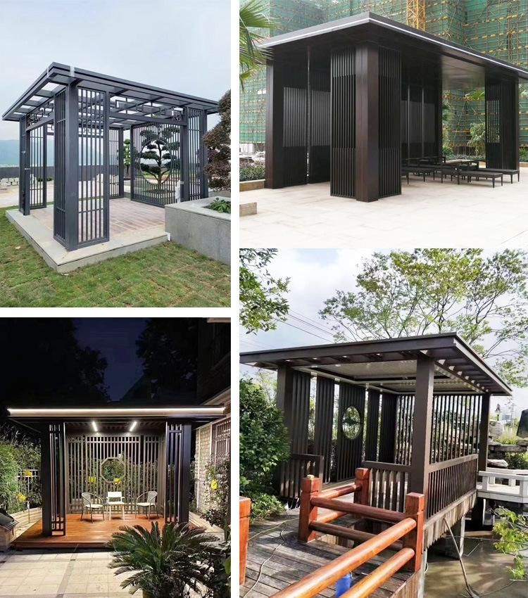 European Style Simple Pavilion Aluminum Alloy Villa Courtyard Flat Roof Pavilion