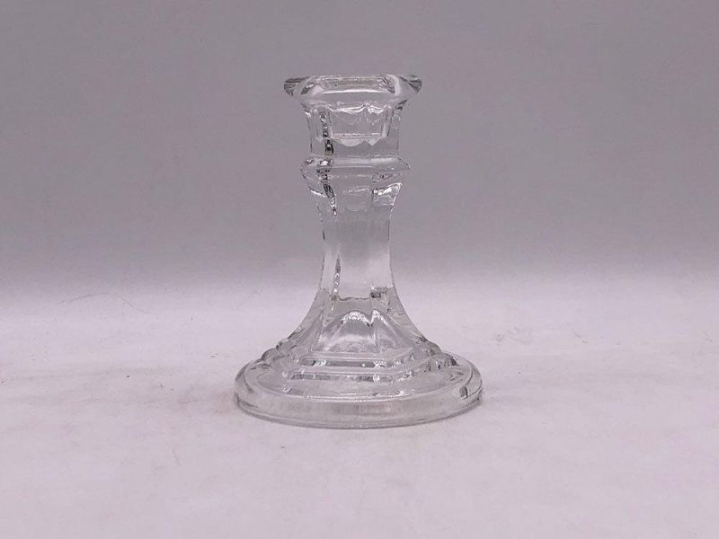 Clear Glass Tealight Holder Candlestick