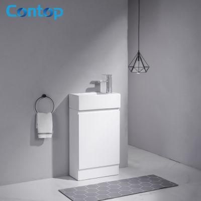 Modern Simple Save Space White Single Door Ceramic Basin Sanitary Ware Bathroom Vanity