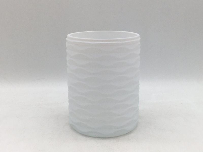 Cylinder Glass Candle Holder with Different Spray Color