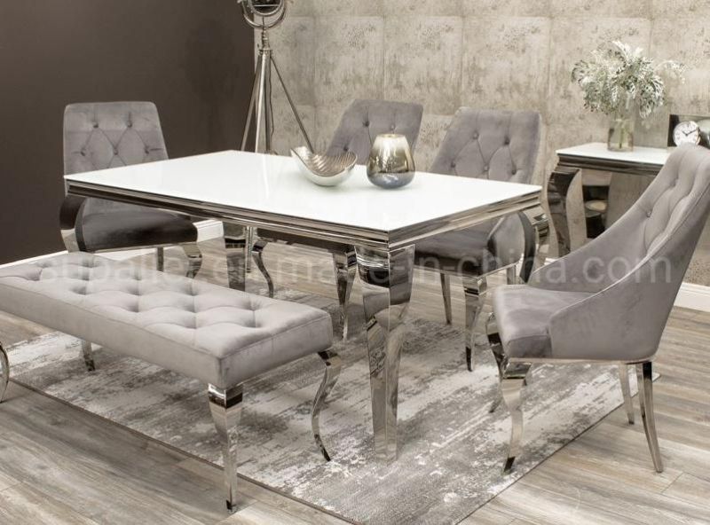 New Design European Style Dining Table with Marble Top