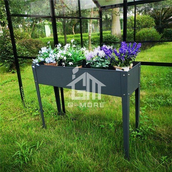 Hot Sale Customize Oval Galvanised Steel Raised Garden Bed Silver/Green Metal Planter Box