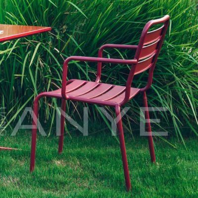 Backyard Occasional Furniture Rust Resistant Metal Stackable Armchair Dining Chair
