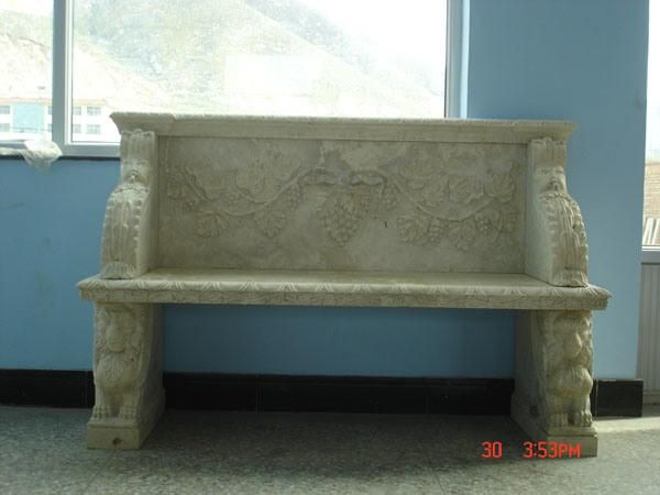 Hand Carved Natural Marble Benches European Marble Chairs for Garden Decoration