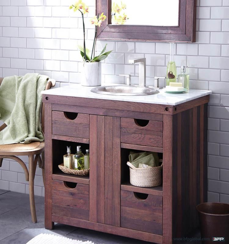 European Style Double Basin Bathroom Cabinet for Sale