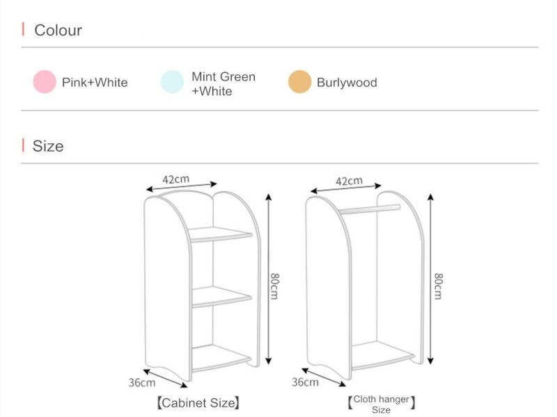 3-Tier Open Shelf Kids Storage Cabinet Wood Coat Rack Hanger with Shelf for Toddler