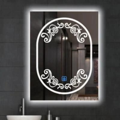 European Style Cheap Price Hotel Decoration Wall Mirror Makeup Lighted Bathroom Silver LED Mirror