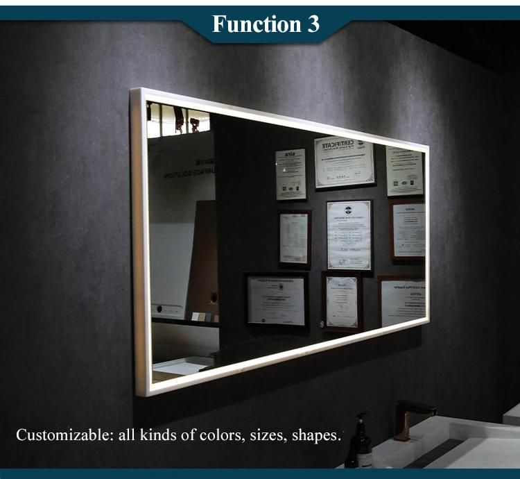 European Hotel Smart Touch Screen LED Bathroom Mirror