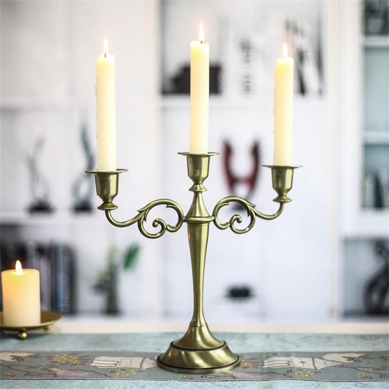 OEM/ODM Retro Metal Iron Candlestick for Home Decoration Table Art Candle Holder