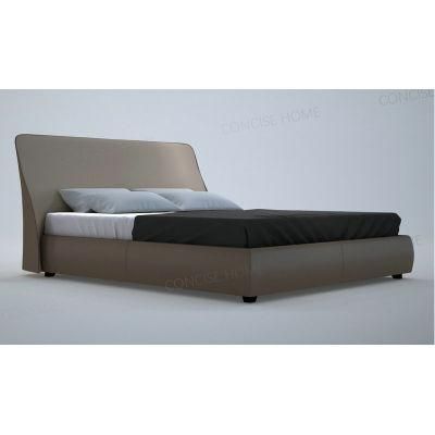 Concise Home Fty Sale Modern Bedroom Furniture Fabric or Leather Upholstered Bed