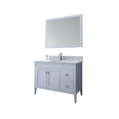 Light Blue Cabinet Bathroom European Style Solid Wood 30&quot; Bathroom Vanities Combo