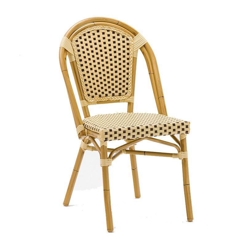 Paris French Furniture Outdoor Stackable Bistro PE Rattan Dining Chair