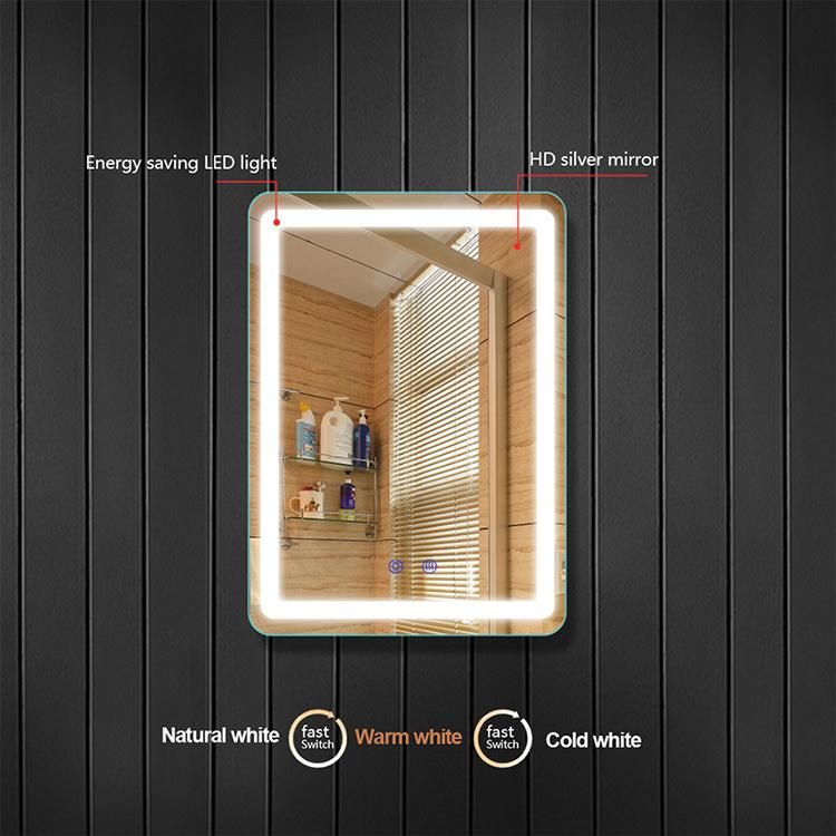 Wholesale Smart Household LED Bathroom Wall Mounted Furniture Mirror with Touch Screen Anti-Fog