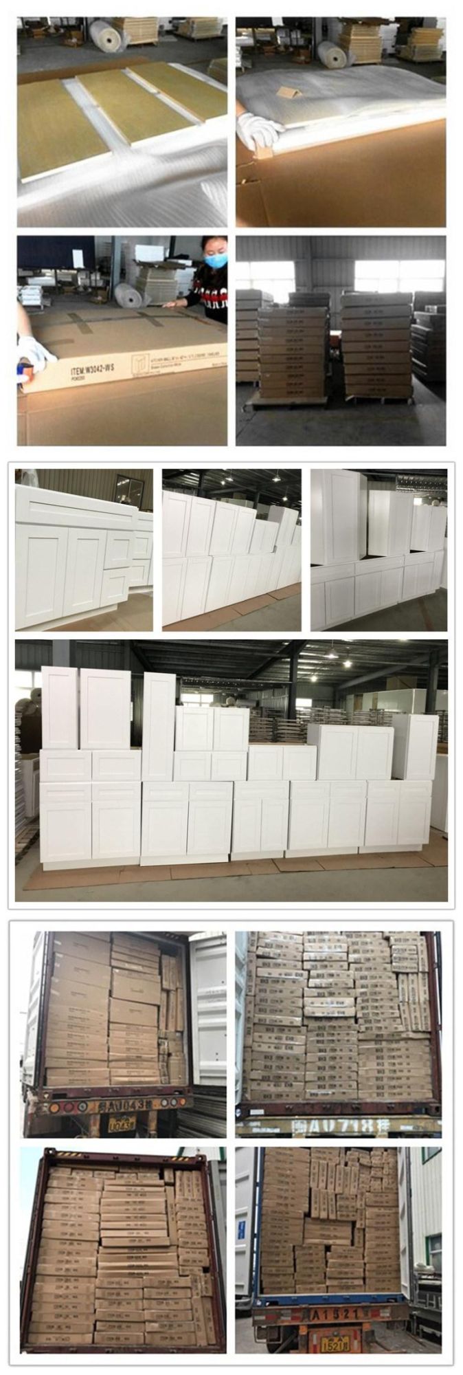 White Shaker Cabinets Kitchen Solid Wood Furniture Modern Modular