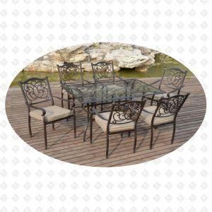 Cast Aluminum Furniture Outdoor Furniture Garden Furniture Glass Table Dining Set