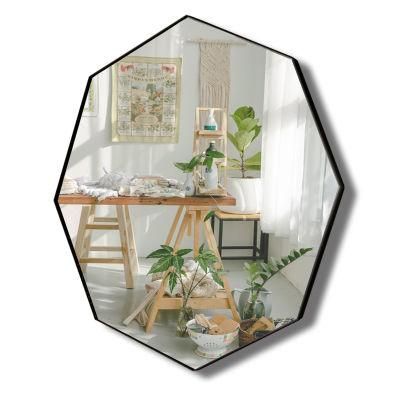 European Farmhouse Style Polygon Black Rimmed Decoration Mirror