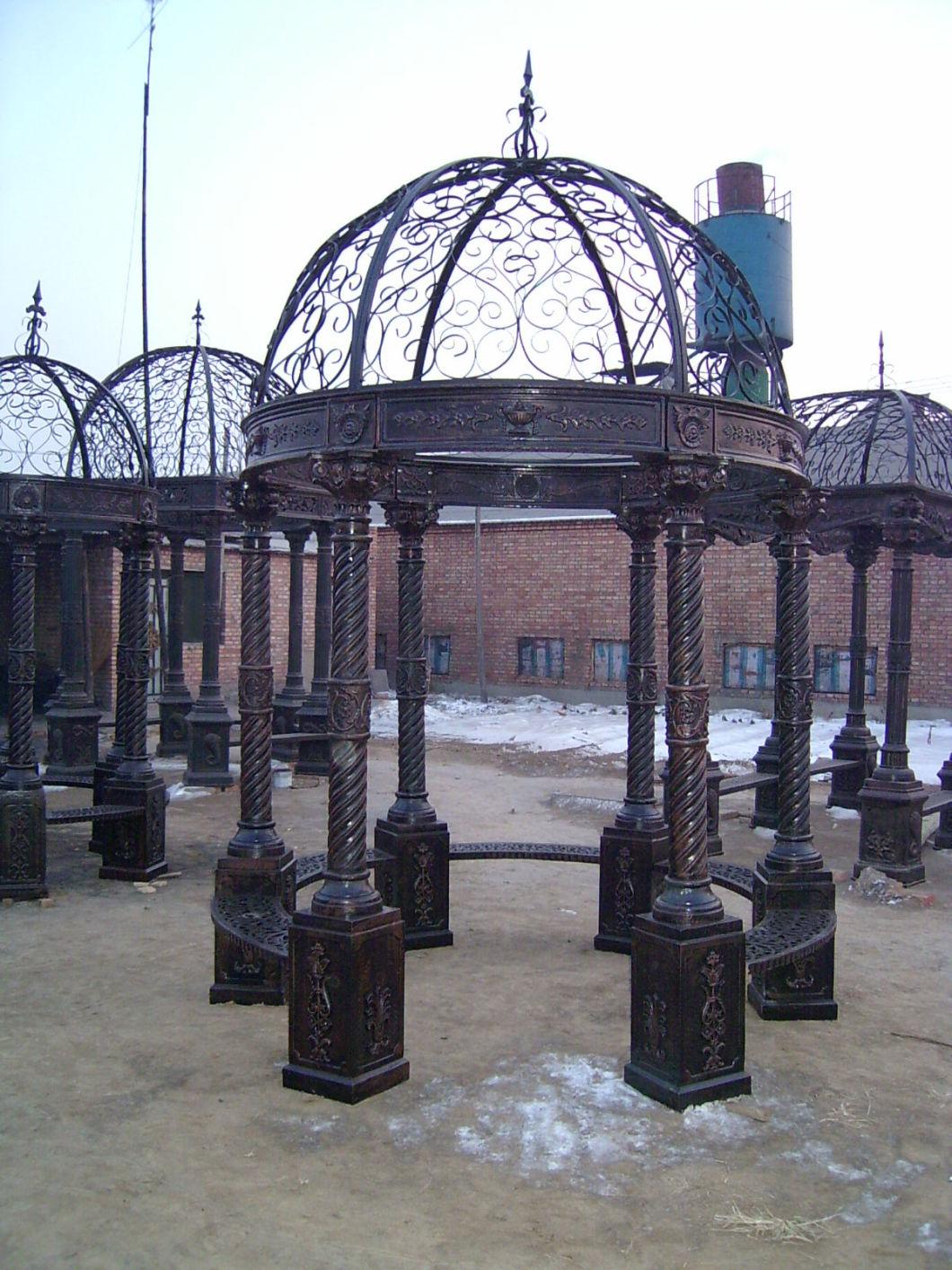 Custom Antique European Style Large Black Cast Iron Gazebo for Sell