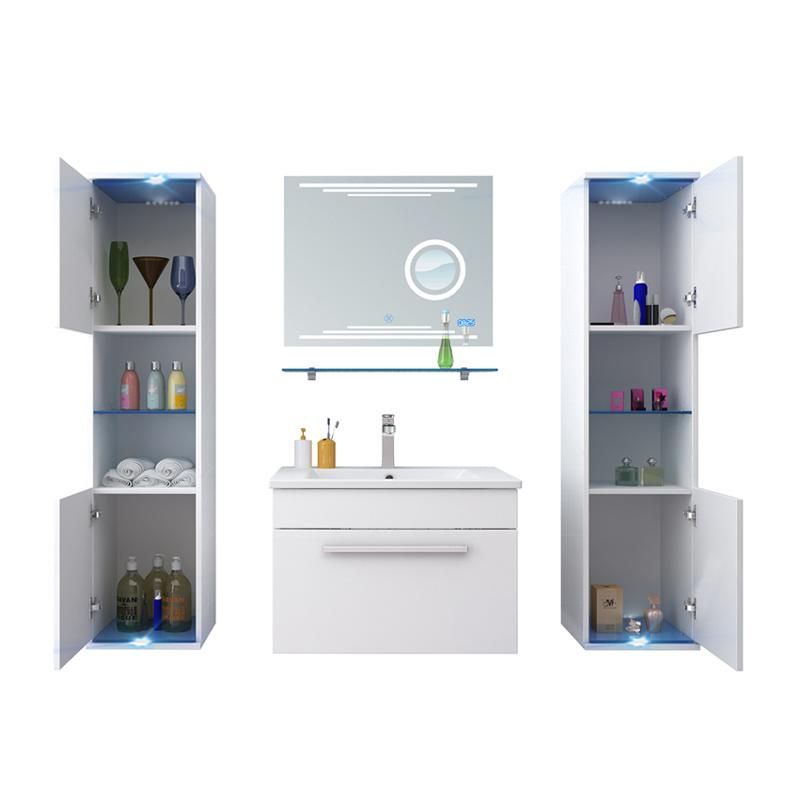 Intelligent LED Mirror Copper Free Glass Wall Hung Bathroom Vanity European Style Bathroom Cabinet