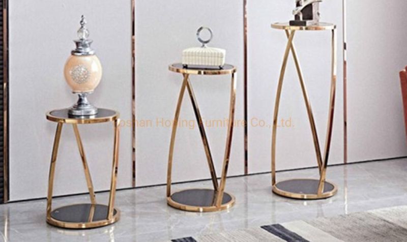 Modern Hotel Hall Display New Elegant Tall Gold Metal Flower Stand for Wedding Table Centerpiece Decoration