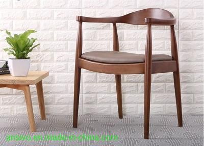 Coffee Restaurant American Retro Old Simple Nordic Solid Wood Dining Chair Home Lounge Chair Backrest with Armrests