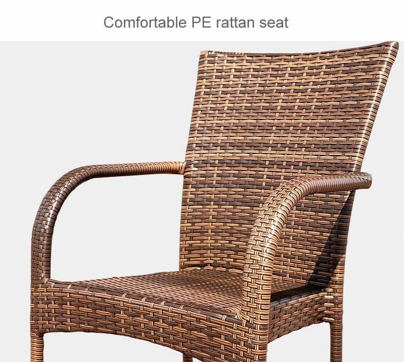 Popular Rattan Dining Set Stackable Outdoor Wicker Furniture