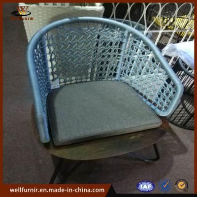 Aluminum Outdoor Single Leisure Coed Weaving Chair with Set Cushion