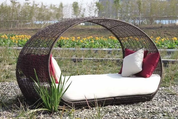 Aluminium Frame Thick Round PE Rattan Outdoor Lounge Furniture