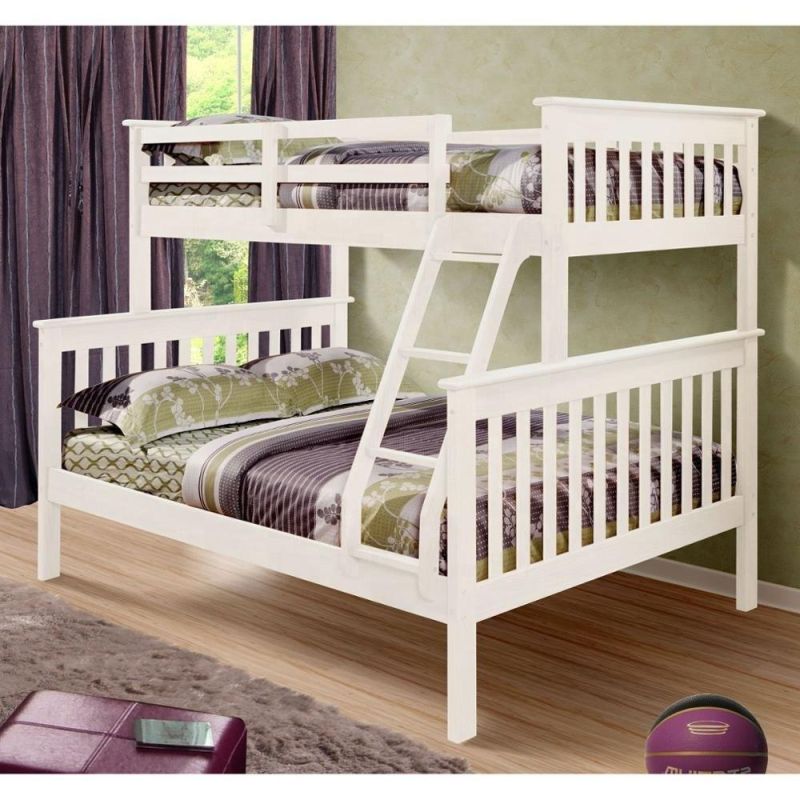 Modern Wood Kids Bed Solid Pine Bunk Bed