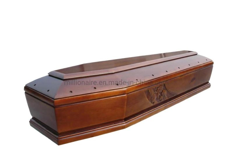 Antique Cremation Wooden Coffin