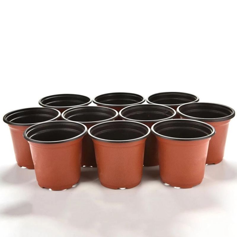 10PCS/Set Plastic Nursery Pot Contain Flowerpot Desktop Potted Plant Seedlings Planter Pots Home Tool