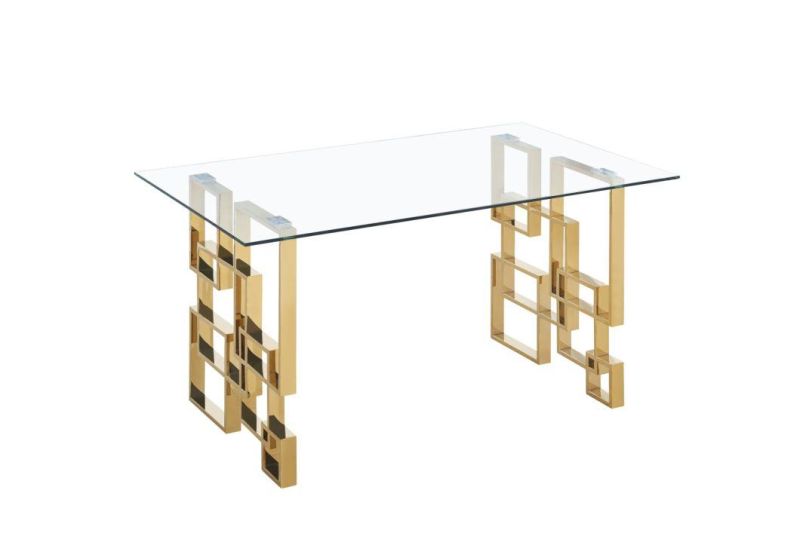 Morden Table Contemporary European Style Metal Legs Dining Table / Modern Luxury Dining Room Table for Home