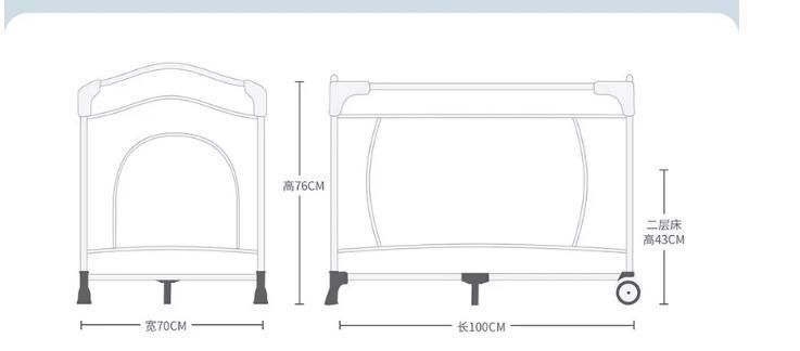 960f Lion Multifunctional Foldable Easy Take Baby Bed