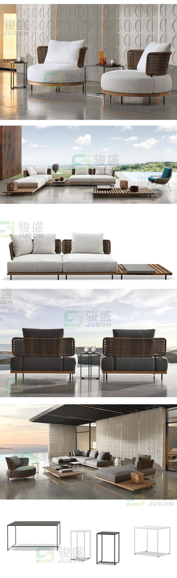 Hot Sale European Style Garden Sofa Set Modern Patio Rattan Furniture Outdoor Chair