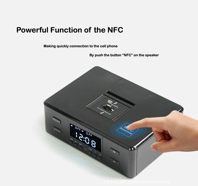 Desk Alarm Clock Combine Blue Tooth Speaker FM Radio Audio Dual Alarm Dual USB Snooze 3 in 1 Rotation I Phone and Android Commonly Use Power Charging Dock