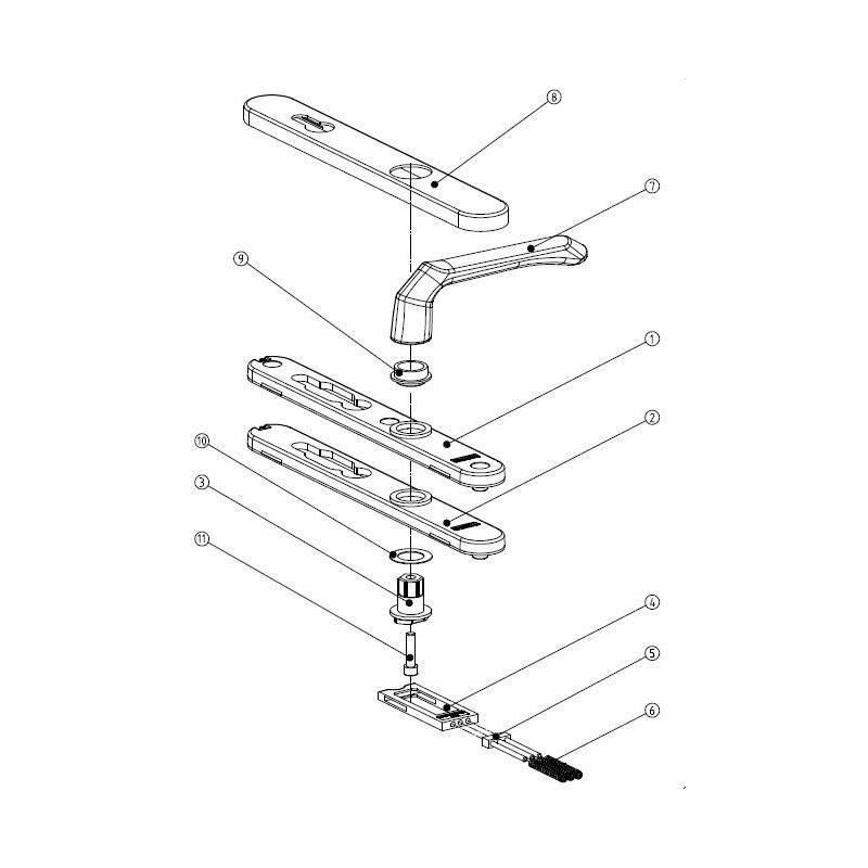 Door Hardware Aluminium Alloy Side-Hung Door Handle