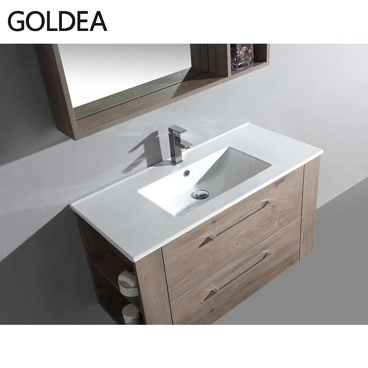 Hot Selling Modern Wall Mount Storage Melamine Bathroom Vanity and Sink Cabinet with Mirror