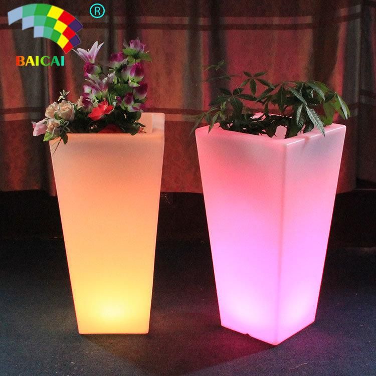Garden Furniture Plastic Flower Pot LED Light Flower Pot LED Garden Plant Pot Solar