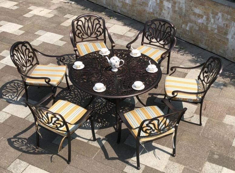 High Quality Chair and Table Die Cast Metal Tables Die Casting Furniture Set Outdoor Aluminum Table Outdoor Furniture