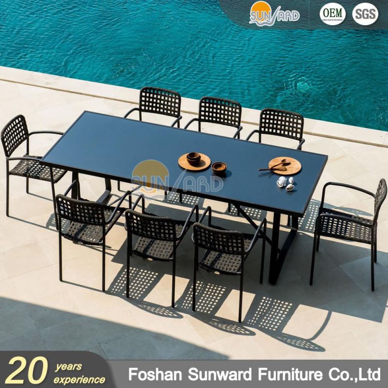 Modern Customized Aluminum Dining Set Handmade Rattan Wicker Garden Patio Outdoor Chair