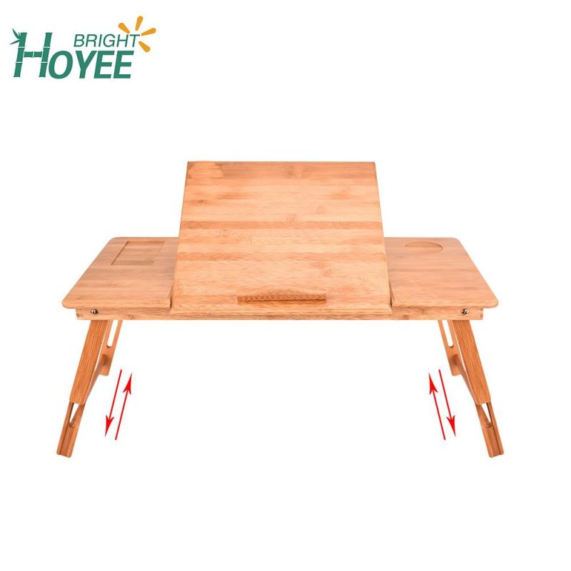 Adjustable Bamboo Laptop Desk with Drawer