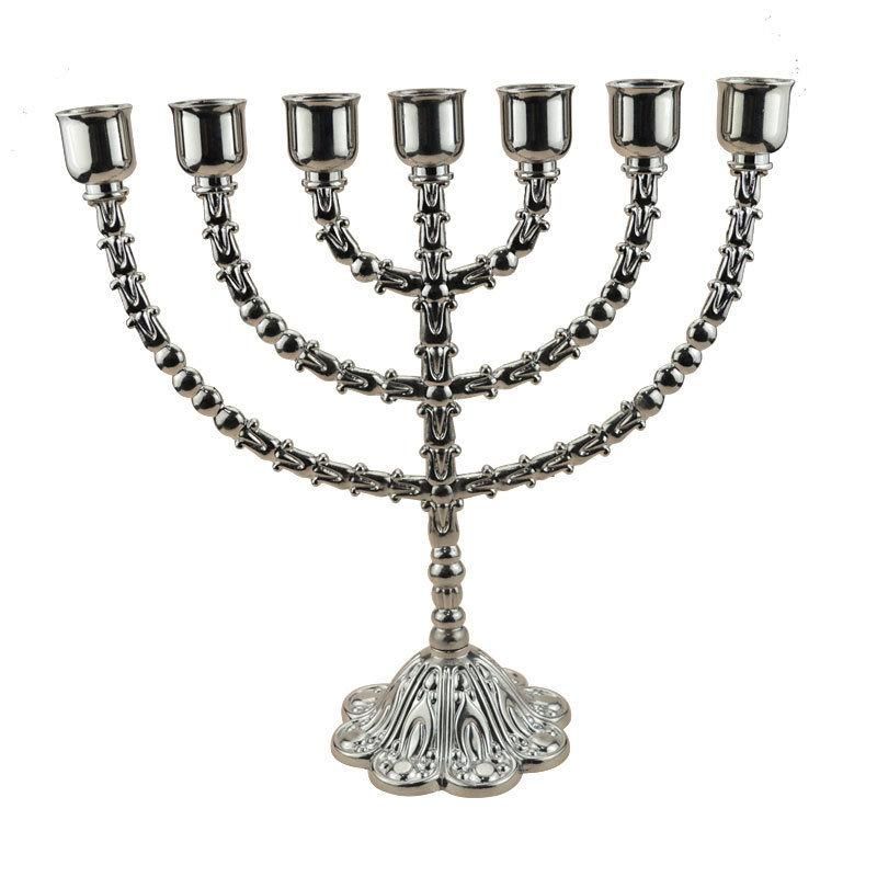 Wholesale Church Products Judaism Gifts Seven Holes Gold Lampstand Model Candlesticks Candle Holders