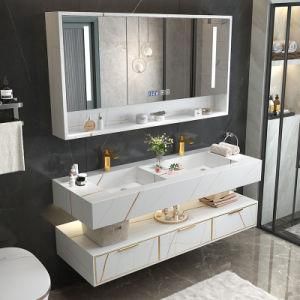 Modern European Style Bath Wall Mounted Bathroom Mirror Cabinets Bathroom Vanity with Light