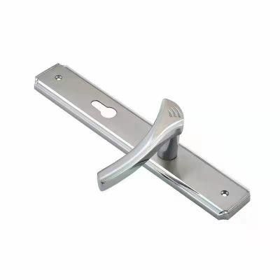 Hot Sell Simple Design Zinc Alloy Wooden Door Handle Lock with Plate