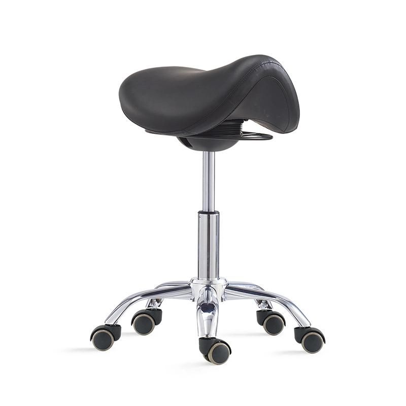 Portable Saddle Salon Beauty Salon Stool Adjustable with Wheels