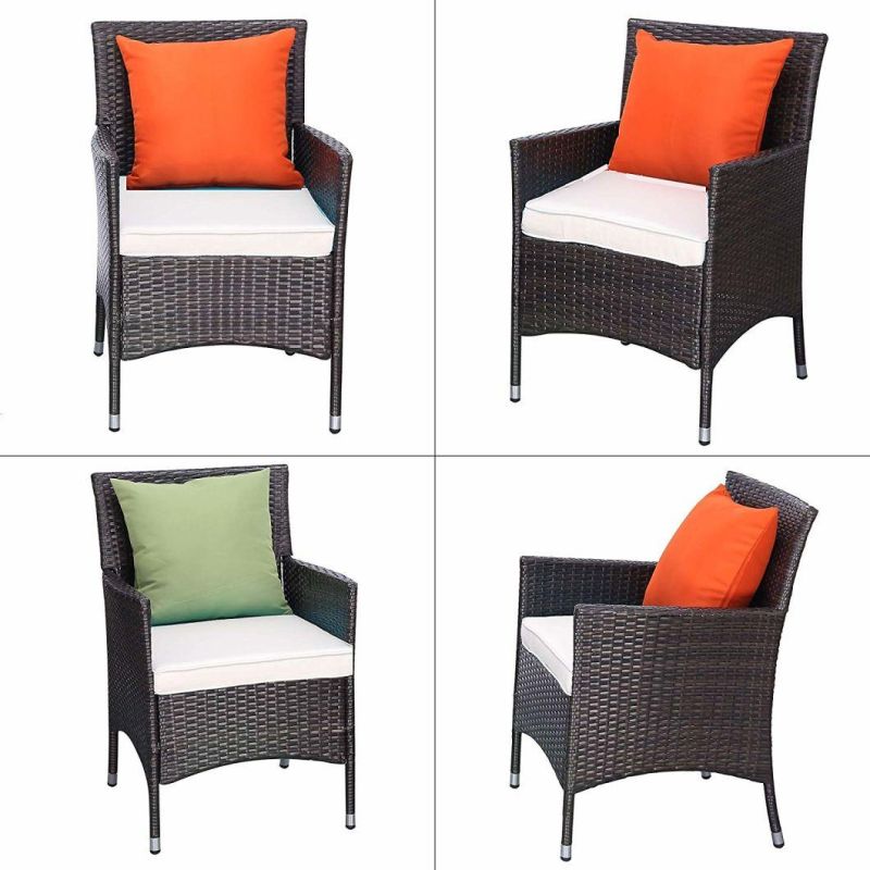 Giantex 3PCS Rattan Wicker Patio Bistro Furniture Set Chairs Storage Table W/Cushion New Outdoor Furniture
