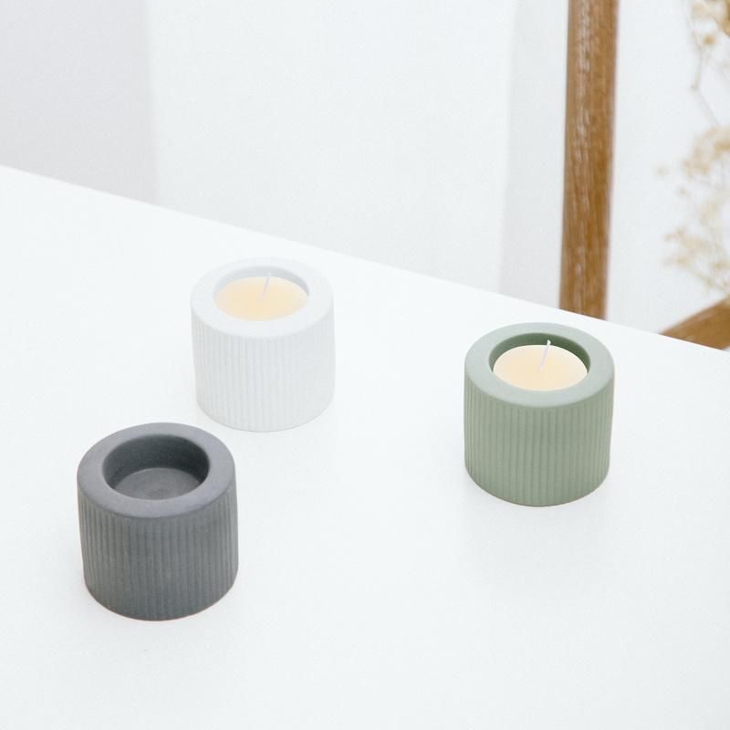 Wholesale Home Decor Stripe Votive Ceramic Tealight Candle Holder in Bulk