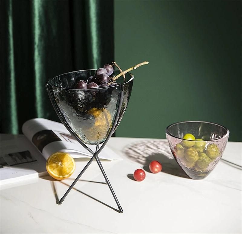 Creativity Light Luxury Fruit Plate Glass Tea Table Set European Living Room Personality Ornaments Modern Simple Household Candy Basin